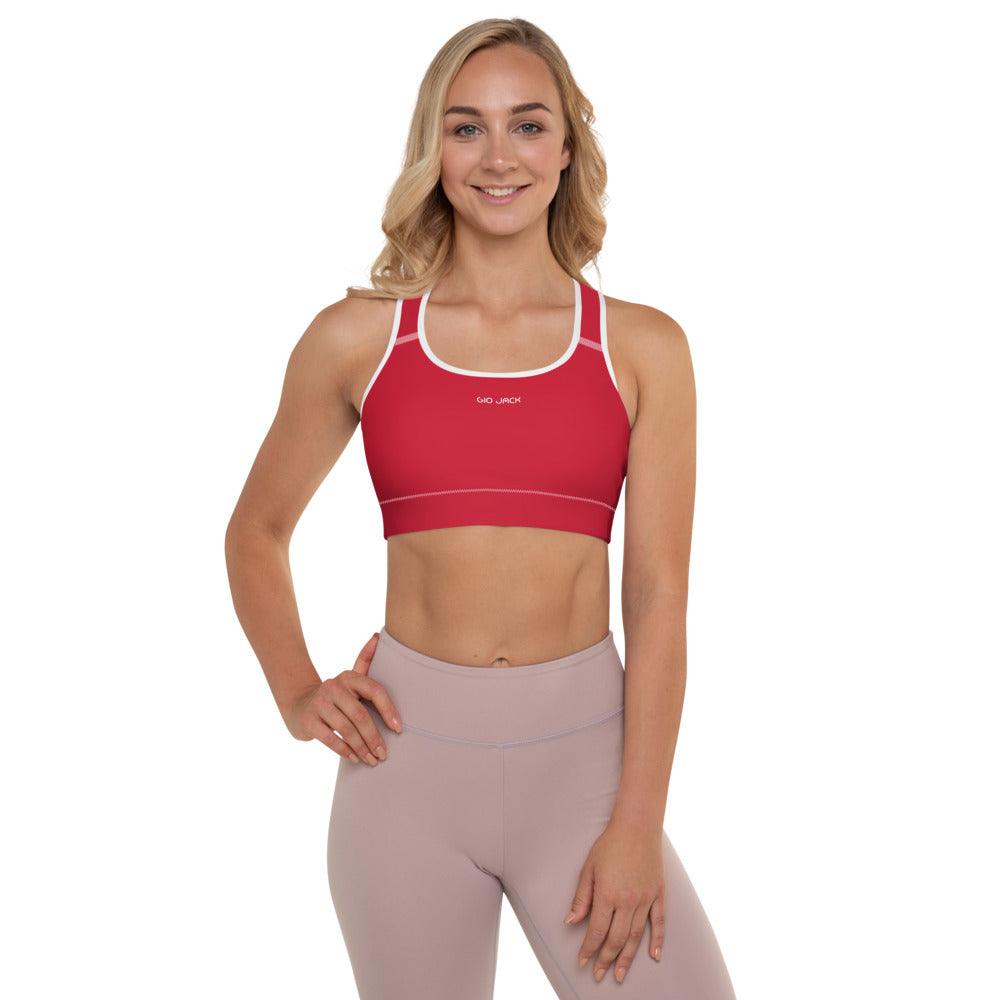 Padded Sports Bra Logs Red W FR GIO JACK