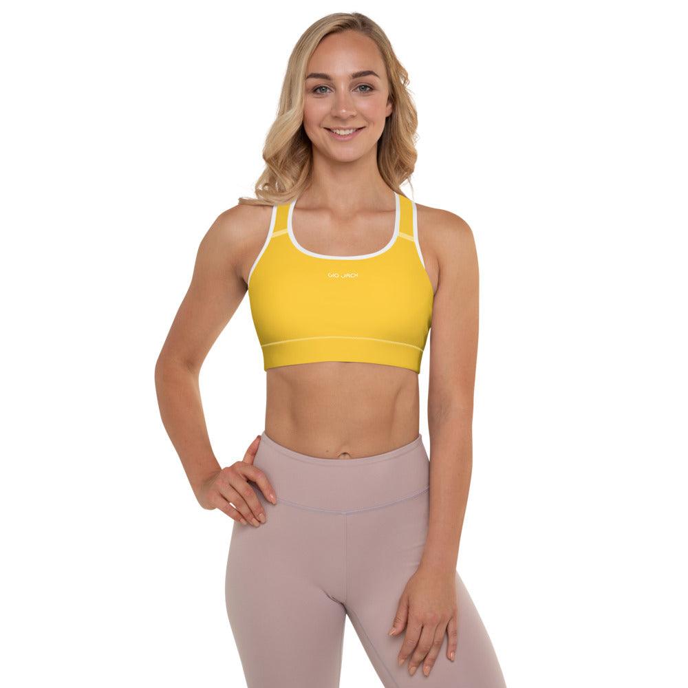 Padded Sports Bra Logs Yellow W FR GIO JACK