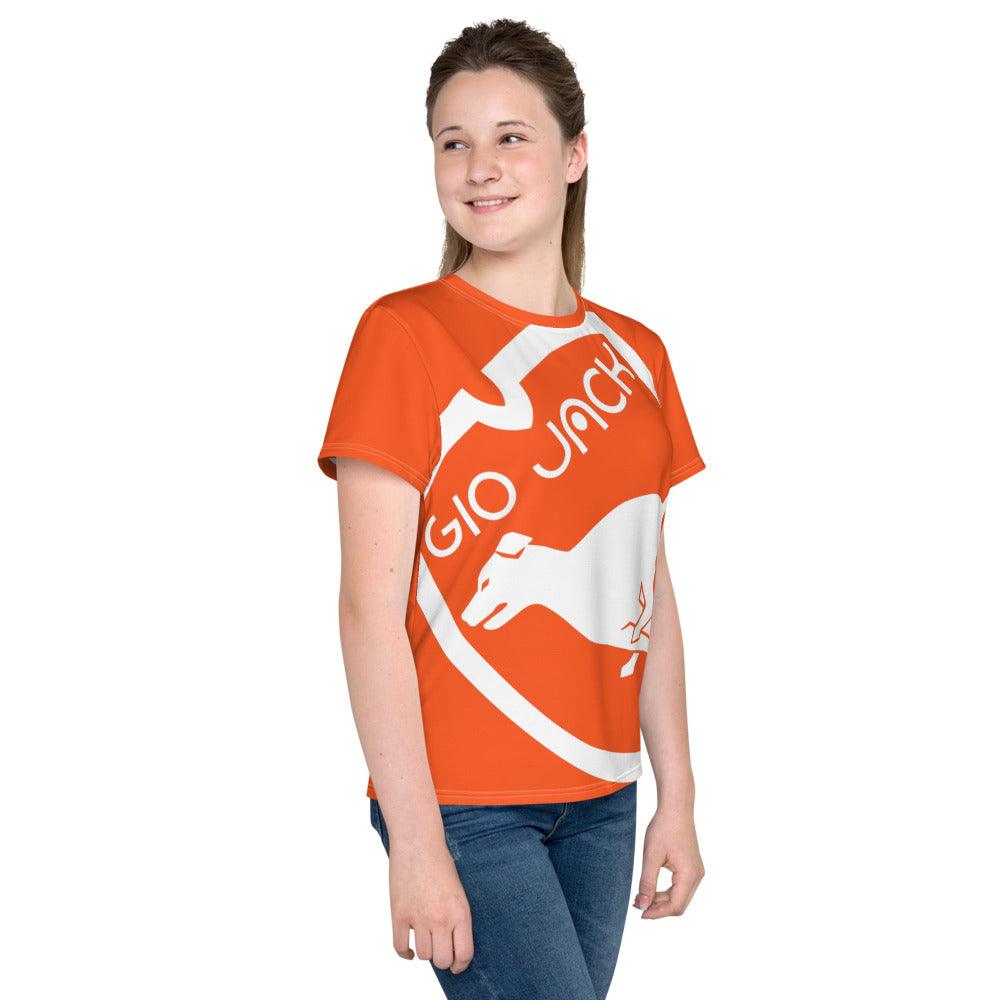 Youth crew neck t-shirt Logo 1 Out Orange W F GIO JACK